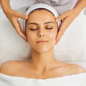 woman having facial treatment